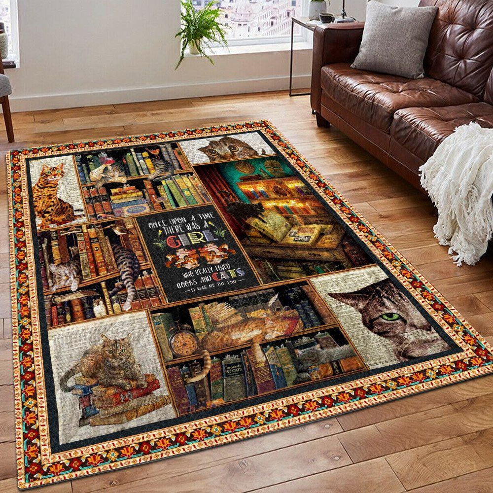 Book Rug Librarian Area Rug Bookish Printing Floor Mat Carpet Book