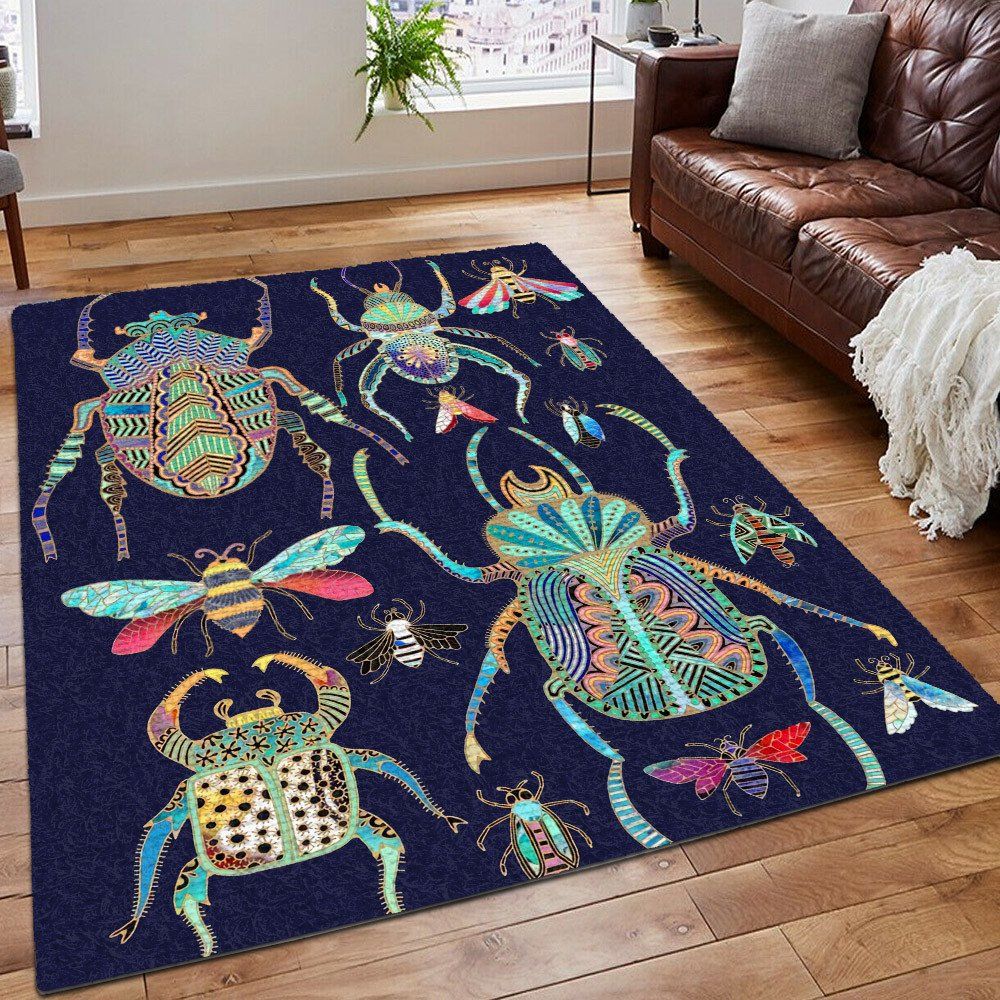 Insects Area Rug Beetles Insect Rug Insect Printing Floor Mat Carpet