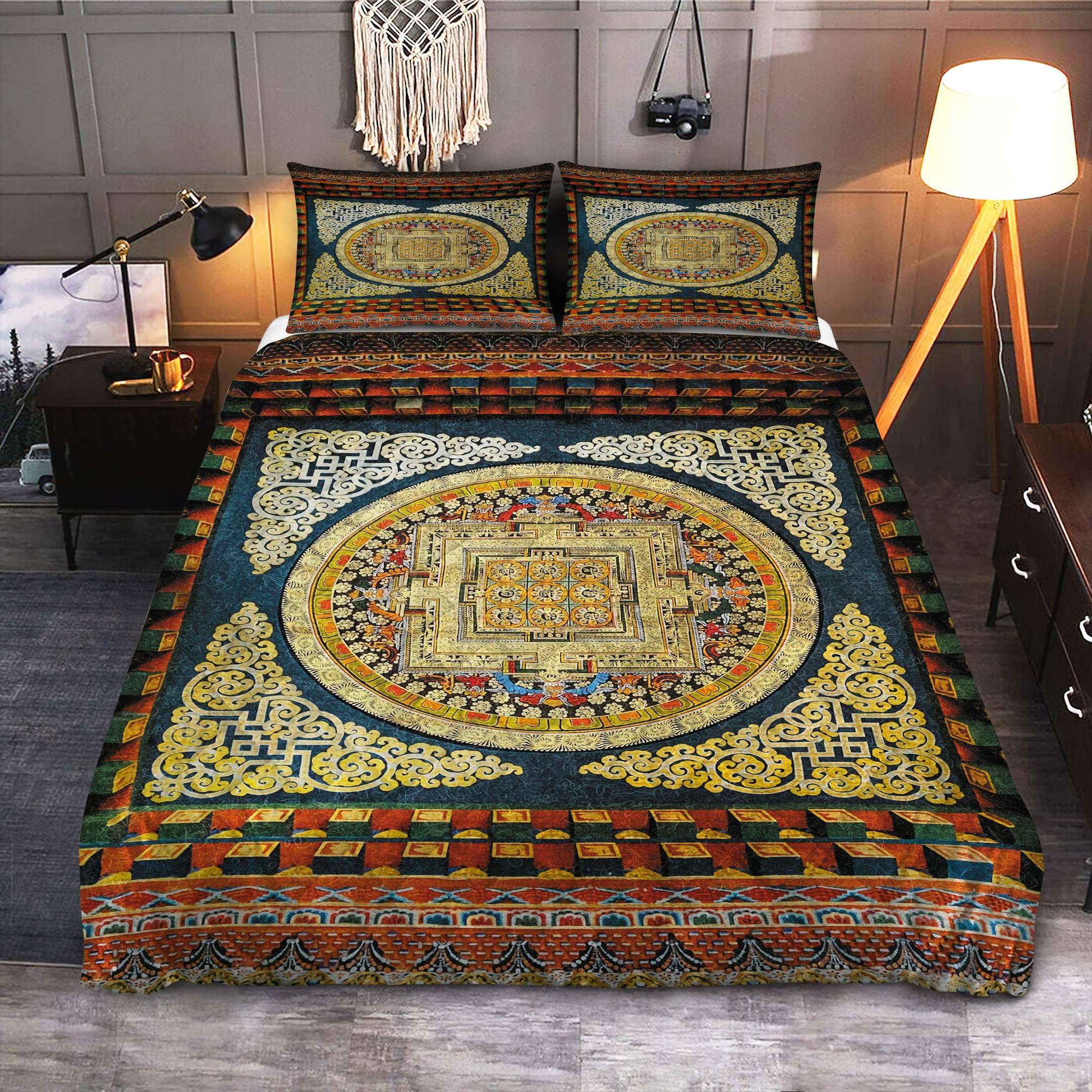 Tibetan Buddhist Mandala Quilt Bedding Set