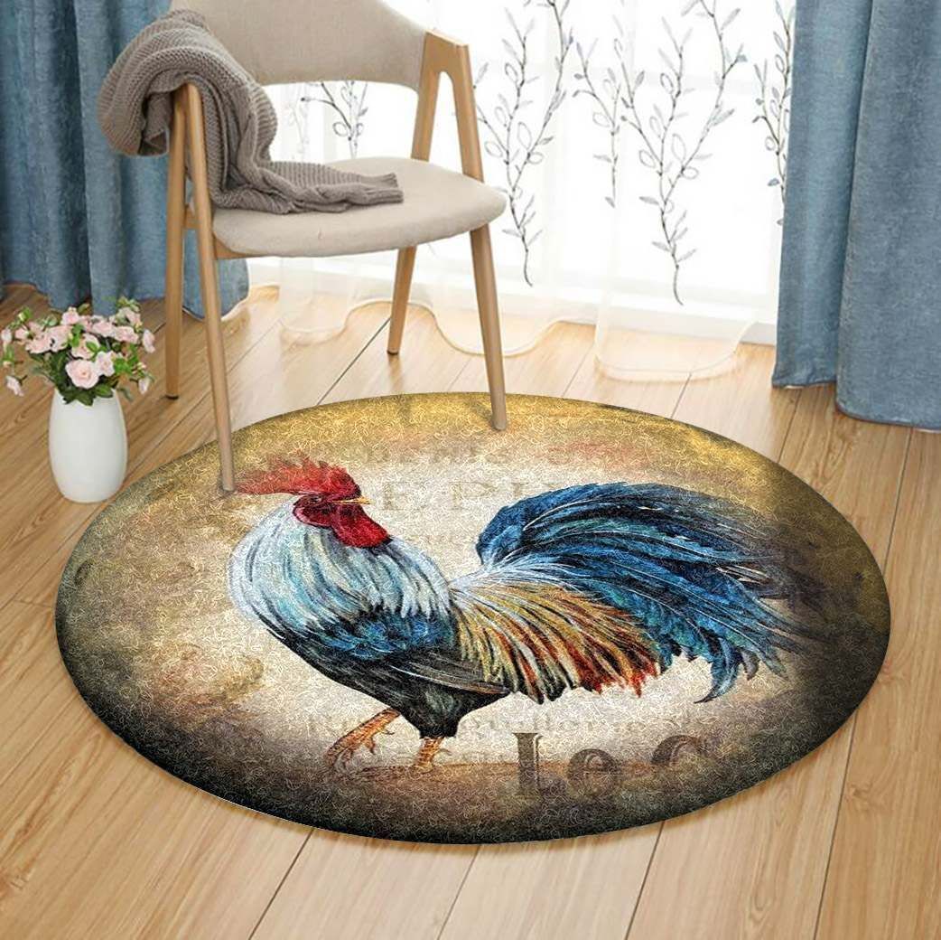 Rooster Round Rug