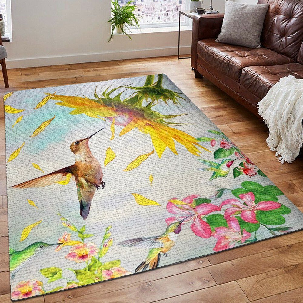 Wolf With Hummingbirds Area Rug, Hummingbirds Are My Spirit Animal Rug ...