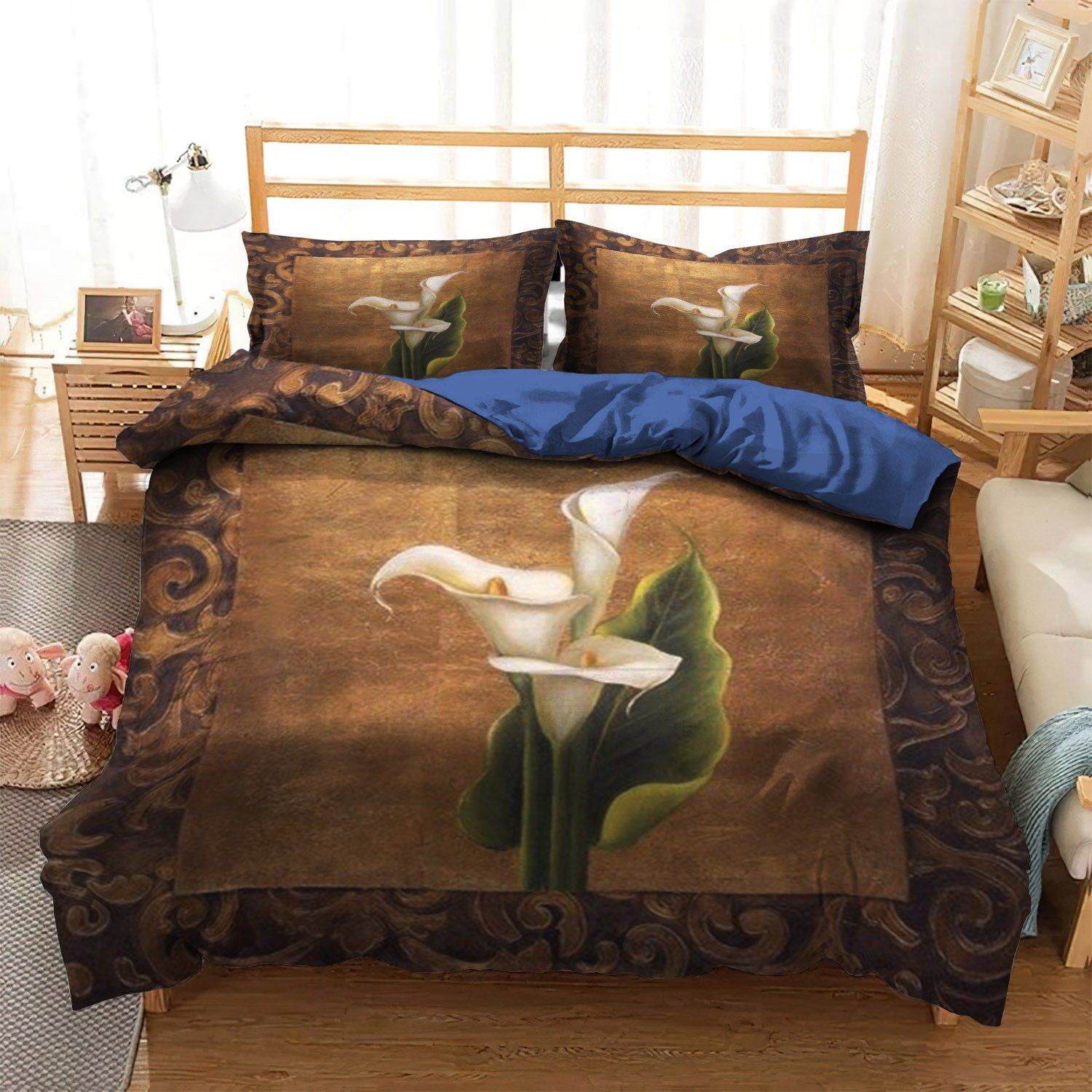 Ac Style Lily Shark King Size Bedding Set, Lily Bedding set, Calla Lily ...