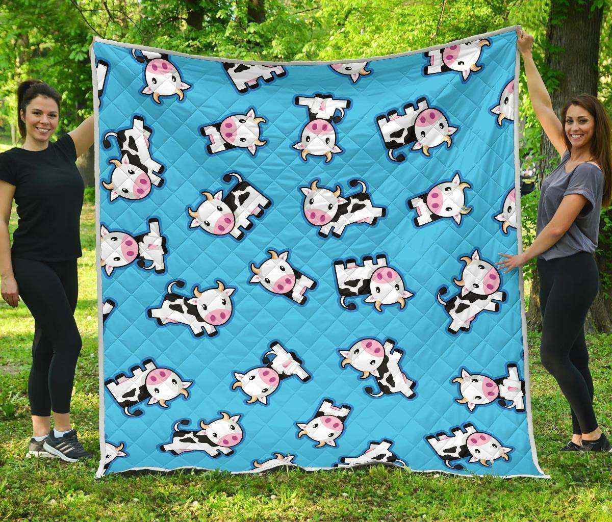 Cute Cartoon Baby Cow Quilt