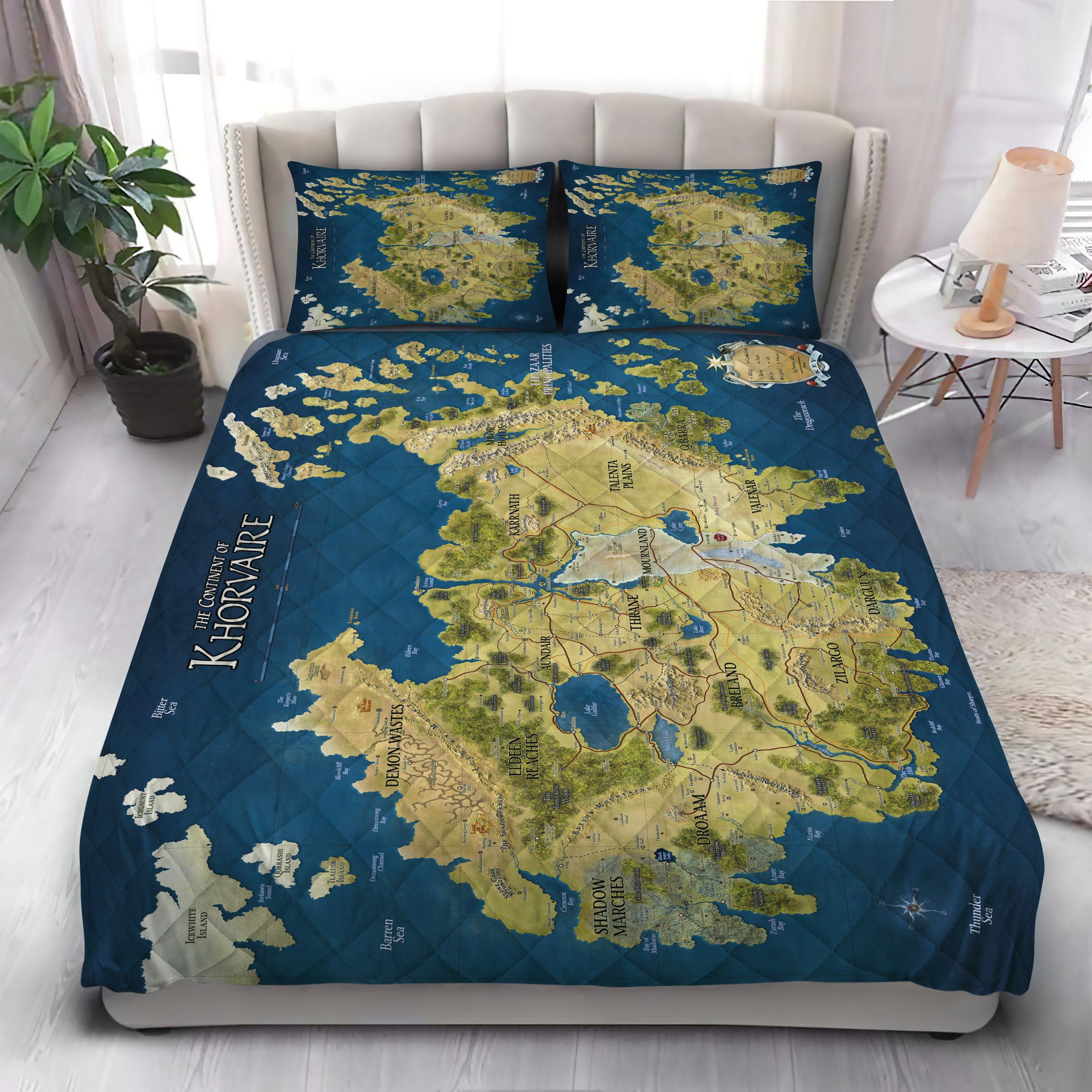 Dragon Khorvaire World Of Eberron Map High Resolution Quilt Bedding Set