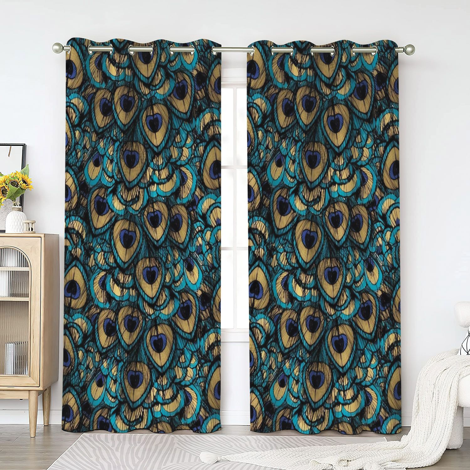 Peacock Window Curtains