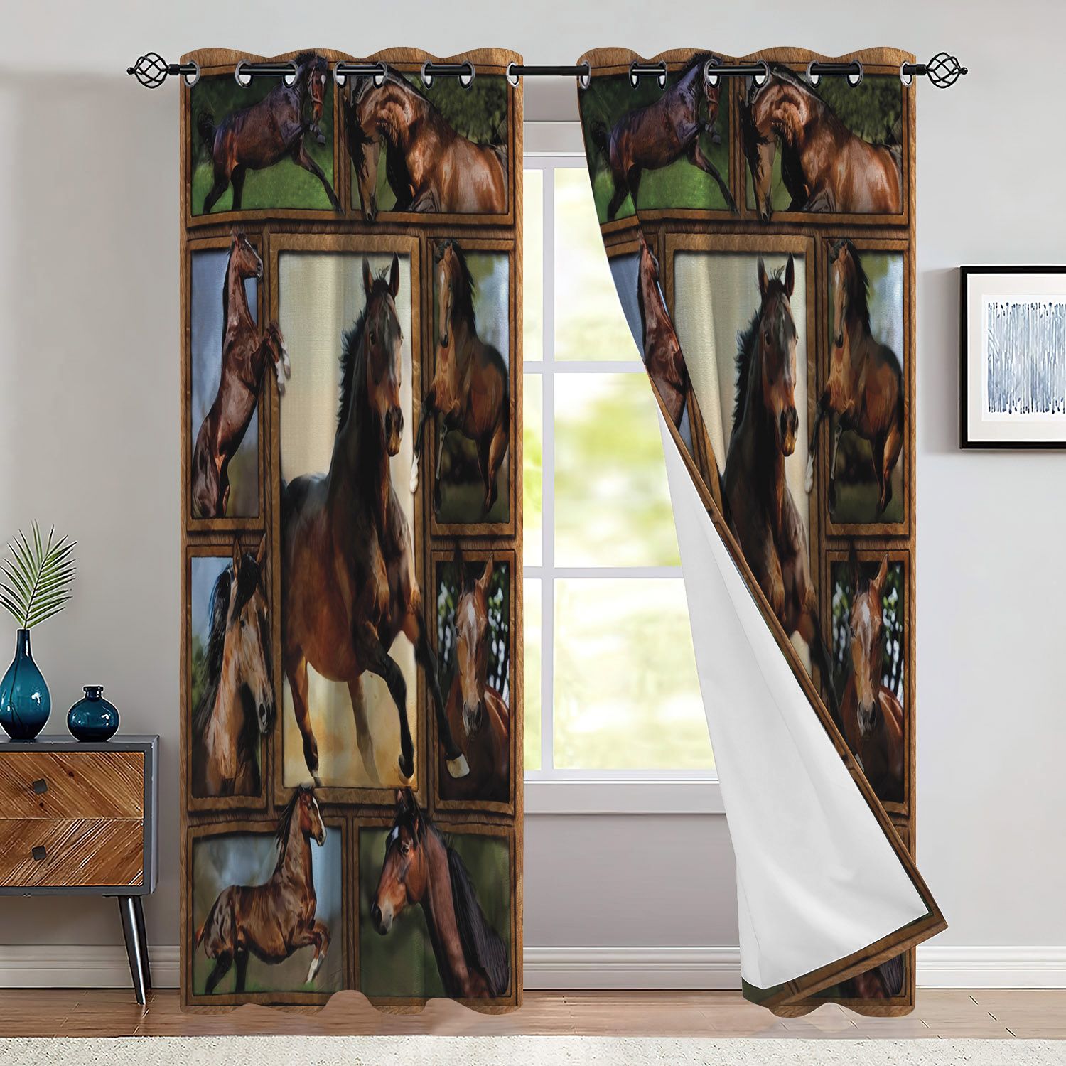 Horse D Horse Window Curtains