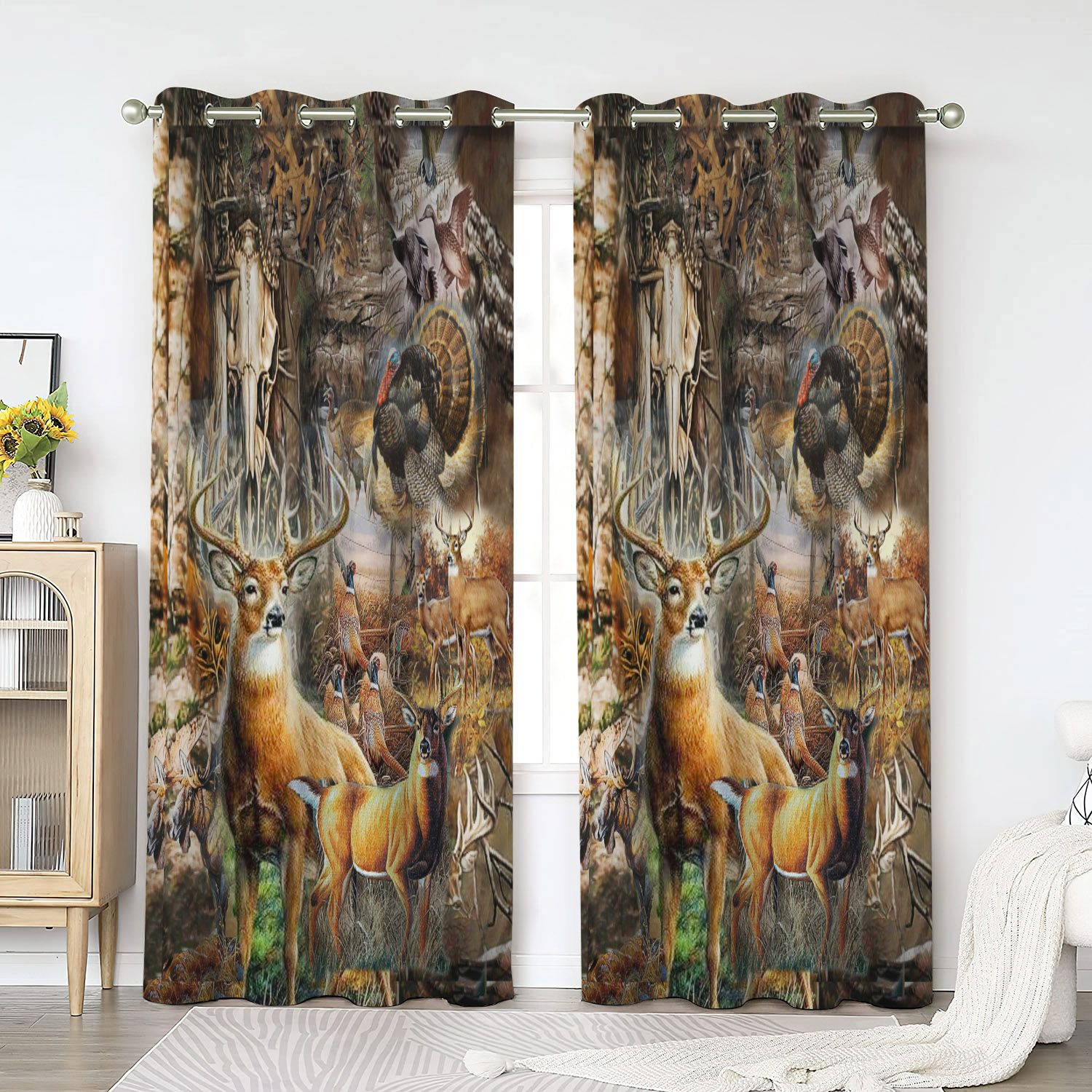 Deer Hunting Window Curtains