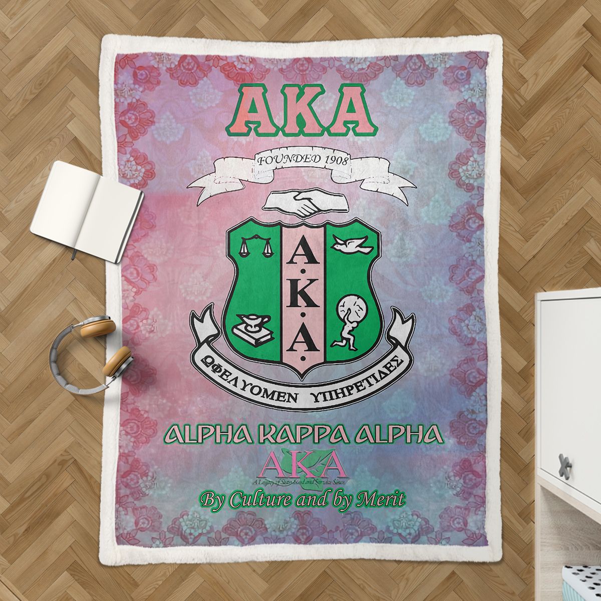 Alpha Kappa Alpha Cl180902mdf Sherpa Fleece Blanket