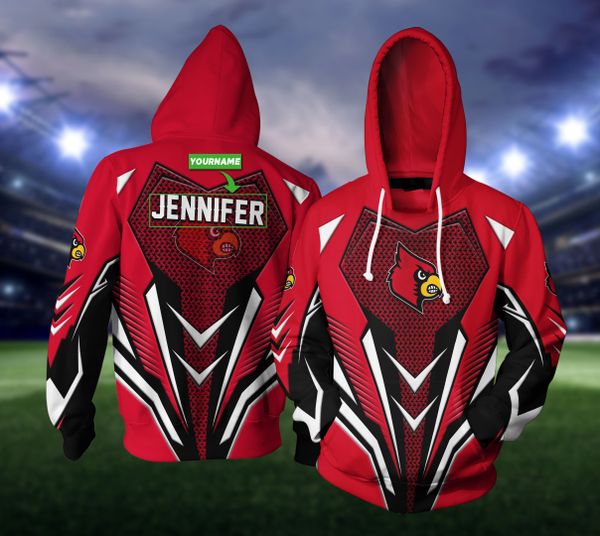 Personalized Louisville Cardinals Custom Name 3D Hoodie Style Gift