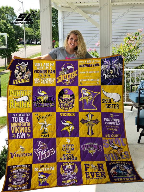 Minnesota Vikings Quilt Blanket 03 – DovePrints