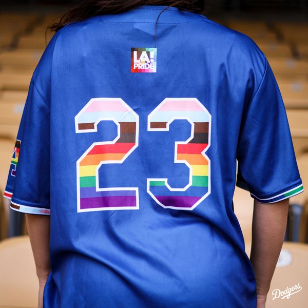 Los Angeles Dodgers 2021 Pride Night Jersey Style T-Shirt Men'