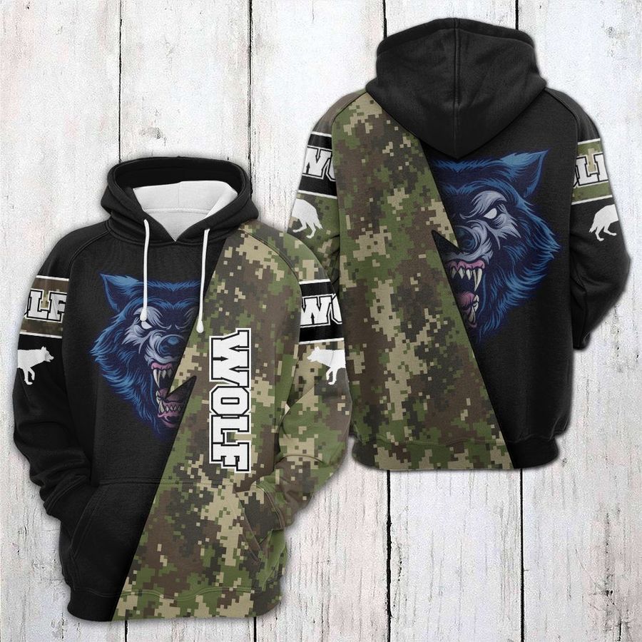 Jammyjob Wolf Navy Camo Best Vcwq Hoodie