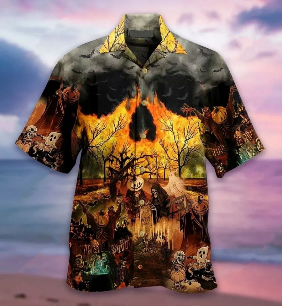 Halloween Party Button Up Shirt|Hawaiian Shirt|Casual Shirts|For Men ...