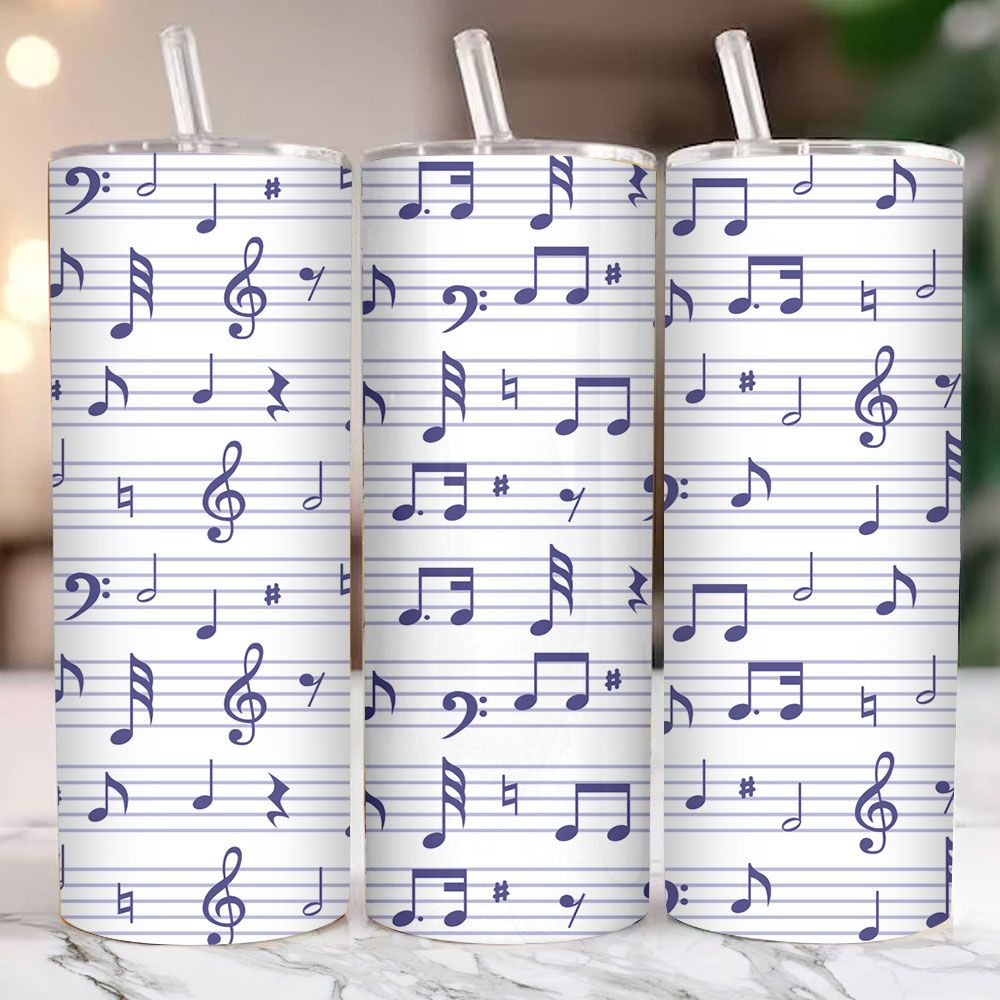 Skinny Tumbler- Music Notes – The Silver Strawberry