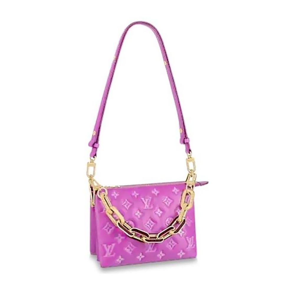 Louis Vuitton Coussin belt bag. Colors: black, purple orchid. 